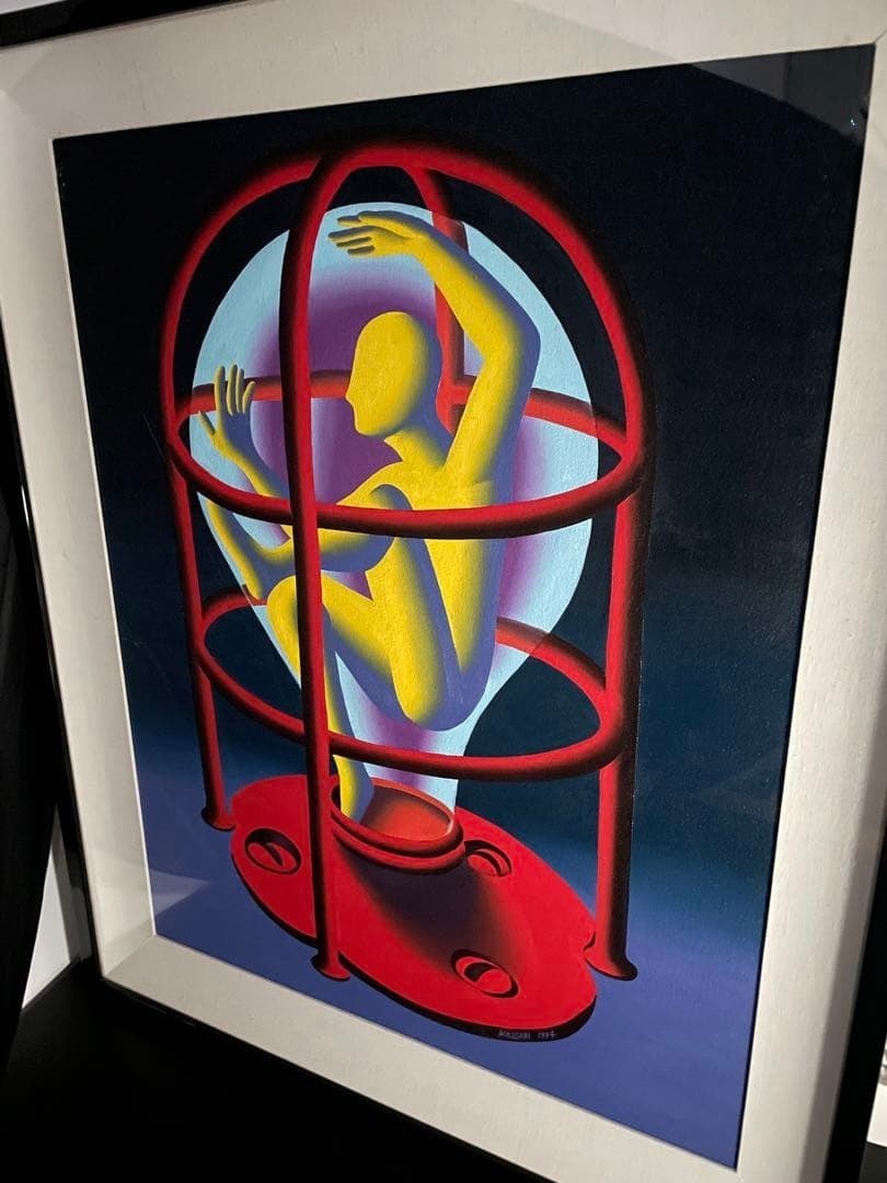 Mark Kostabi Light Sentence 1994 Original Framed Signed Canvas (1 of 20)