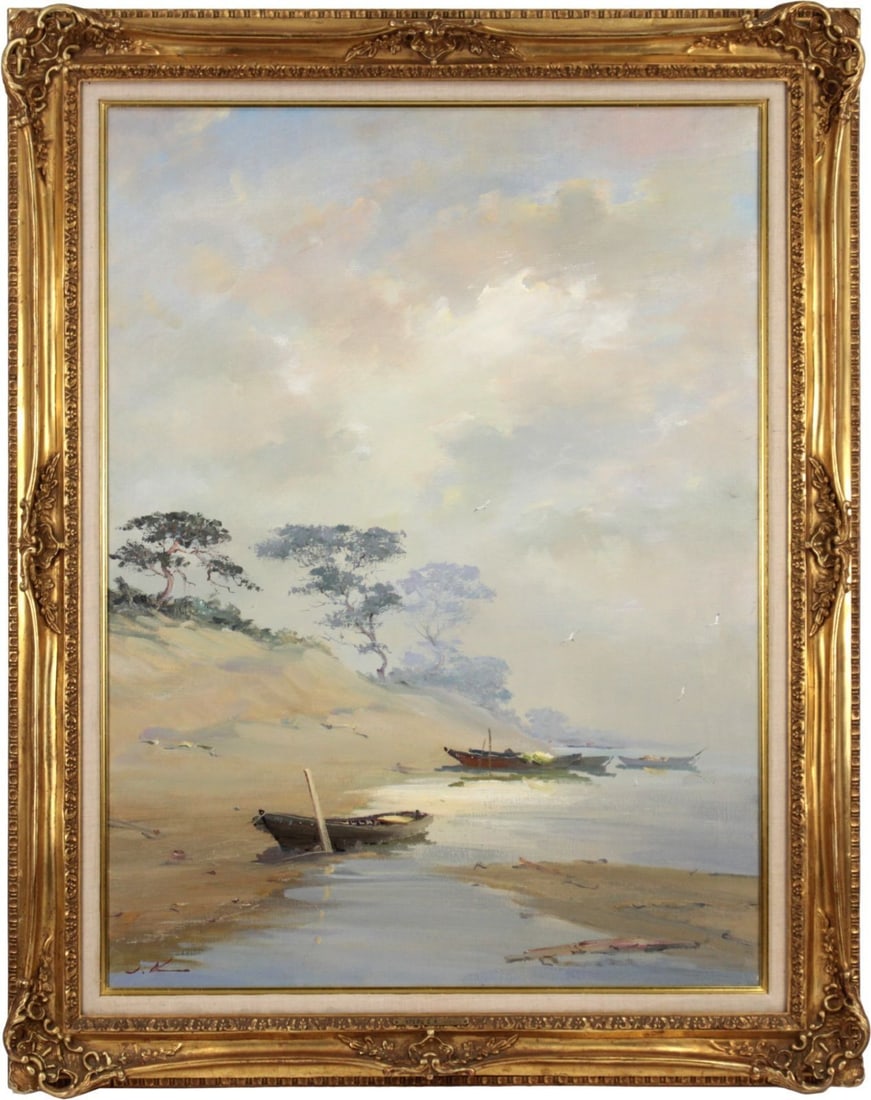 Stanislavs Kreics Morning 1986 Latvian Soviet Oil Painting Seascape 25P: Stanislavs Kreics Morning 1986 Latvian Soviet Oil Painting Seascape 25P Item Specifics: Artist: Stanislavs Kreics Kreits Stanislav Yanovich Unit Of Sale: Single Piece Signed By: Stanislavs Kreics Size