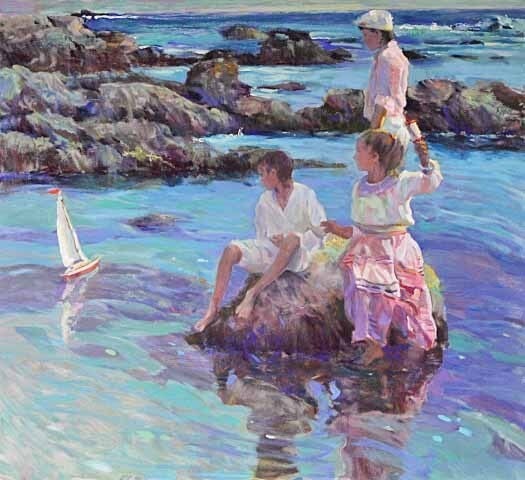 Beach Serigraph Art Signed Hatfield Limited Edition Sailboat (1 of 8)