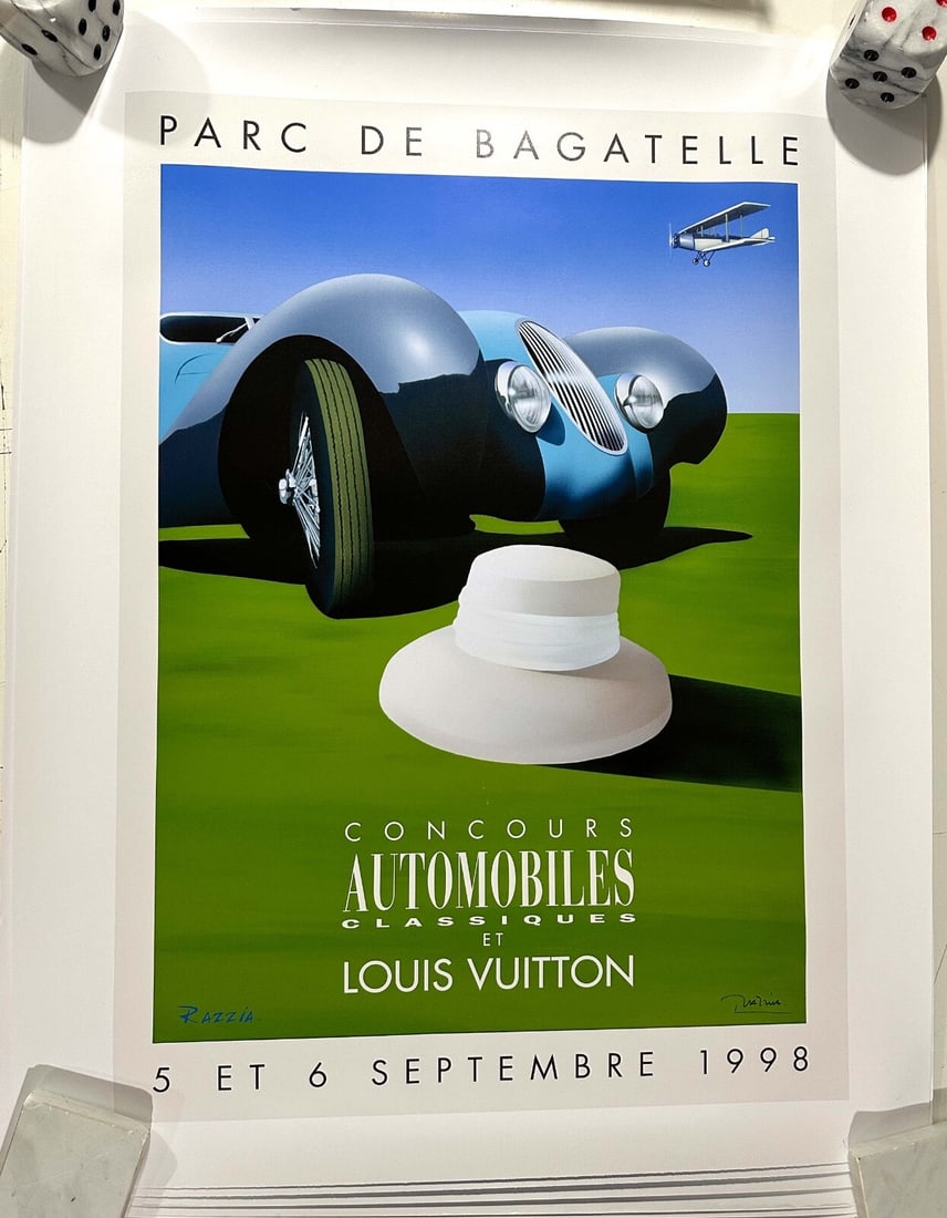 Louis Vuitton Parc Bagatelle Automobile Poster 1998 Razzia Hand Signed Original (1 of 6)