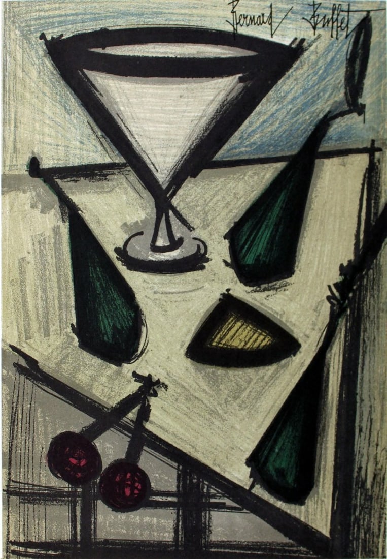 BERNARD BUFFET Still Life With Fruit 12.25" x 9.5" Lithograph 1967 Modernism Whi: BERNARD BUFFET Still Life With Fruit 12.25" x 9.5" Lithograph 1967 Modernism Whi Item Specifics: Artist: Bernard Buffet Brand: Buffet Bernard Country/Region Of Origin: France Exact Year: 1967 Height: 