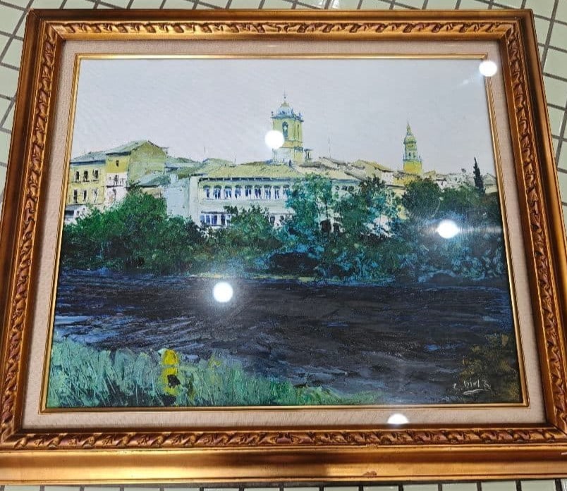 Original Oil Painting Signed F12 by Santiago Diaz Puente la Reina Navarra (1 of 8)