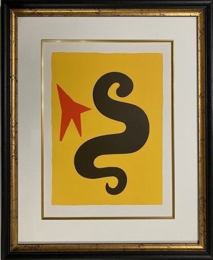 Original Art Print Framed Alexander Calder Lithograph 1971 Derriere Le Miroir (1 of 4)