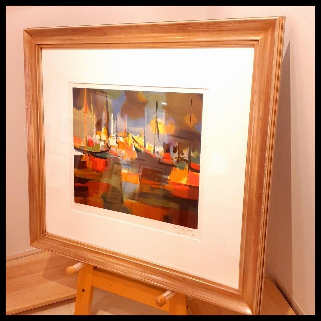 Marcel Mouly Signed Ship Shadow Original Lithograph Framed - 2