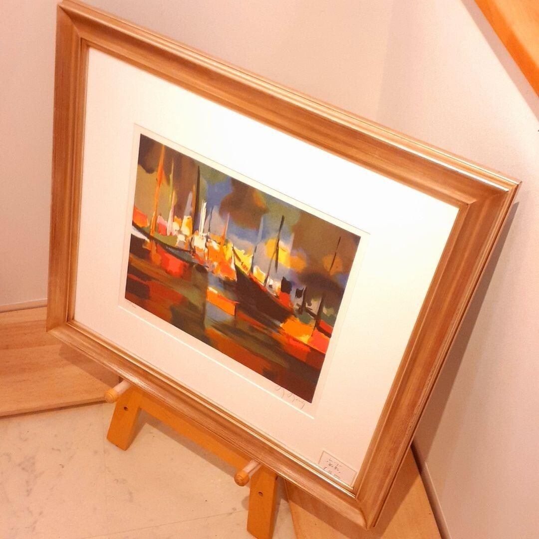 Marcel Mouly Signed Ship Shadow Original Lithograph Framed - 3