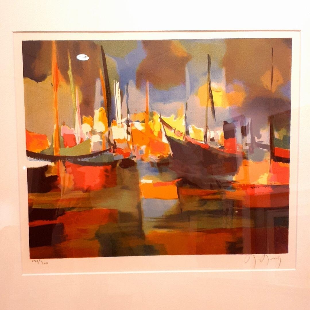 Marcel Mouly Signed Ship Shadow Original Lithograph Framed - 4