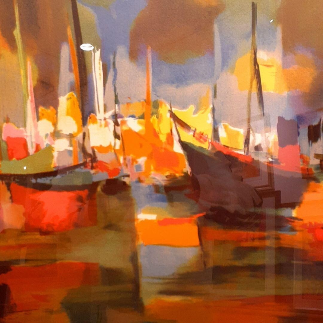 Marcel Mouly Signed Ship Shadow Original Lithograph Framed - 5