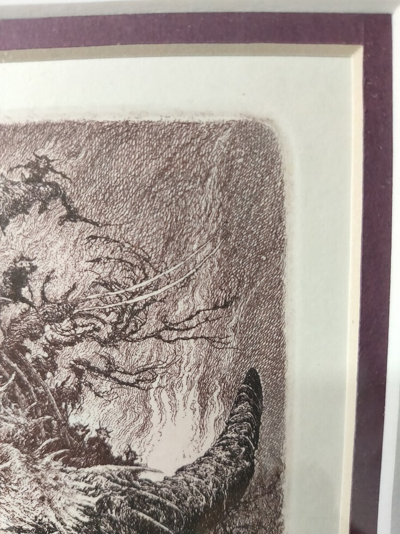 Albin Brunovsky Signed Fantasy Etching Hell Aquatint Numbered - 6