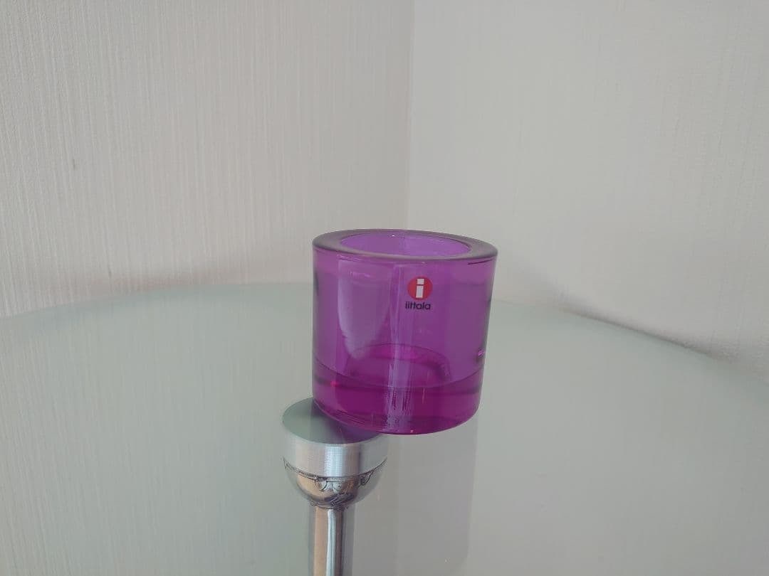 Glass Amethyst Candle Holder Iittala Kivi Rare 2.4in Marimekko Tealight (1 of 1)