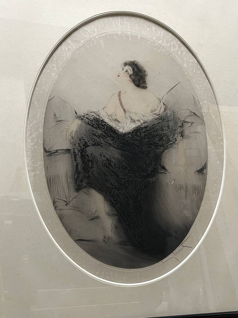 Smoke Etching Art Deco Print Fine Art Louis Icart 1922 (1 of 4)