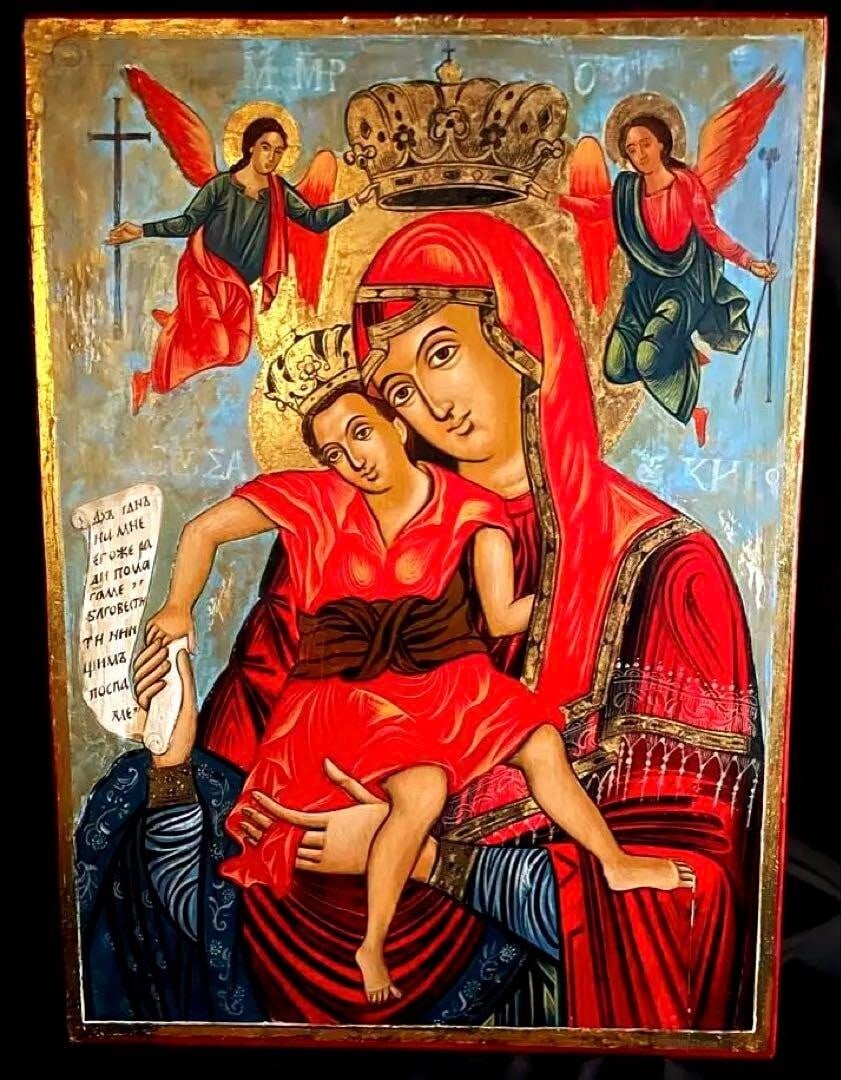 Icon Virgin Mary Jesus Christ Original Hand Painted Antique Romania: Icon Virgin Mary Jesus Christ Original Hand Painted Antique Romania Item Specifics: Religion: Christianity Handmade: Yes Product Disclaimer: Please review the full description and photos. Lithographs 