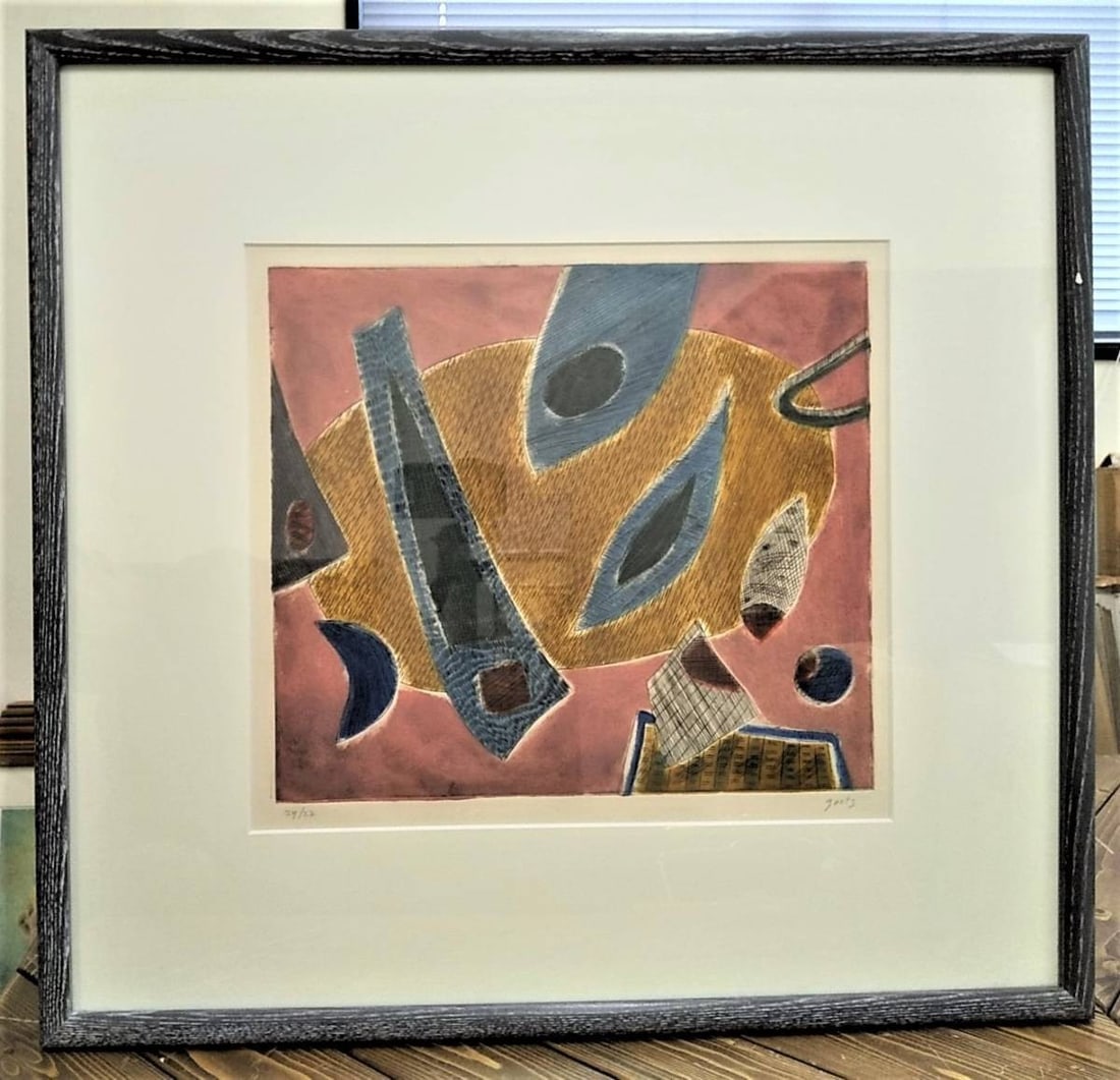 Henri Goetz Composition 1982 Carborundum Print Signed 6 27 Framed Abstract: Henri Goetz Composition 1982 Carborundum Print Signed 6 27 Framed Abstract Item Specifics: Unit Of Sale: Single Piece Artist: Henri Goetz Signed By: Henri Goetz Signed: Yes Size: Medium Material: Pape