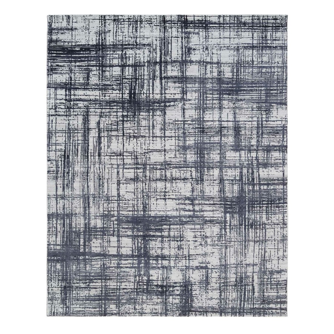 7'10"x10' Black Hand Loomed Modern Wool and Silk Oriental Rug (1 of 12)