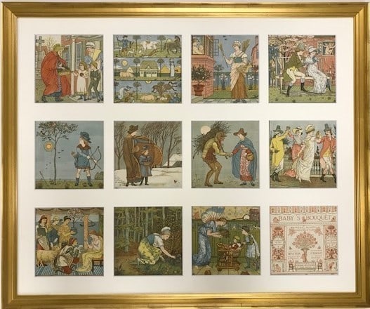 1878 Walter Crane Babys Bouquet 11 Wood Engravings Framed (1 of 9)