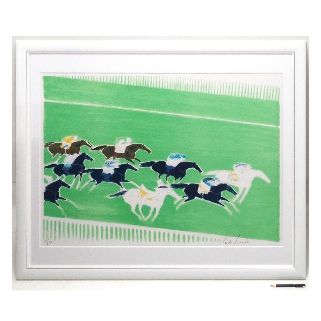 Horse Racing Signed Longchamp Lithograph Brasilier Courses (1 of 6)