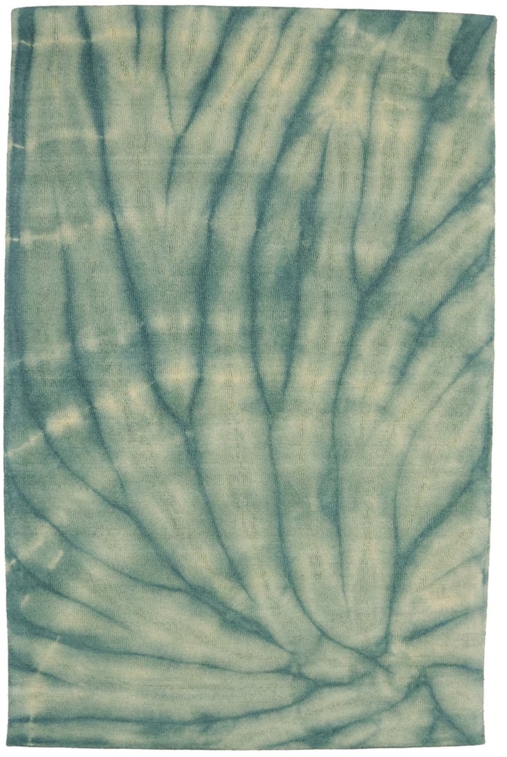 Green Tie-Dye Modern Area Rug 5X8 Hand-Tufted Contemporary Bedroom Carpet Hand-Knotted: Green Tie-Dye Modern Area Rug 5X8 Hand-Tufted Contemporary Bedroom Carpet Hand-Knotted Made from 100% wool, this modern 5x8 Green Tie-Dye Hand-Tufted Area Rug boasts a thick, high pile that adds depth