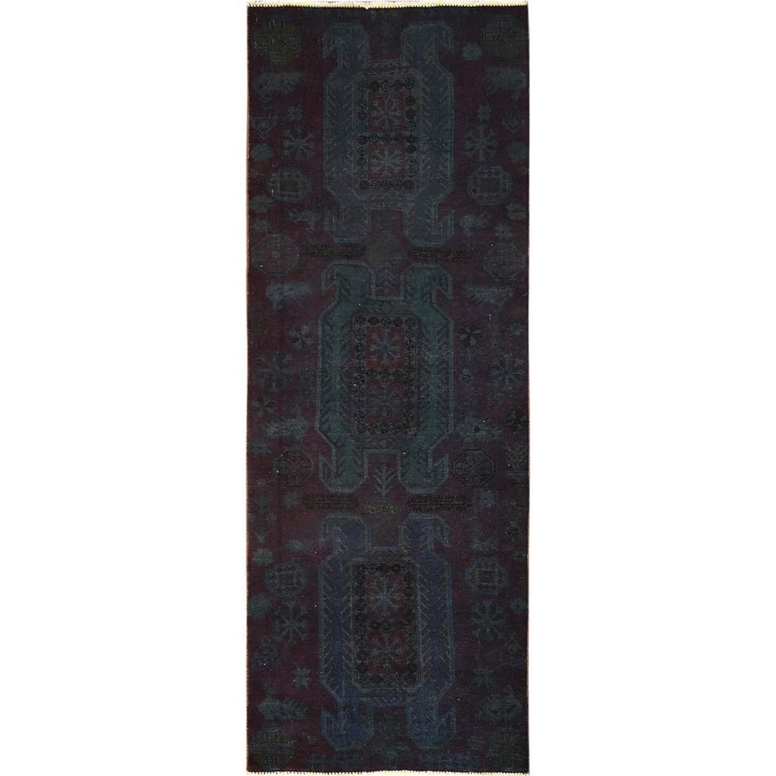Pink Vintage Northwest Zoroastrian Hand Knotted Wool Runner Rug 3'2"x8'6: Pink Vintage Northwest Zoroastrian Hand Knotted Wool Runner Rug 3'2"x8'6 Hand-knotted in wool, this vintage Zoroastrian runner rug boasts a striking orange field with a geometric pattern, characterist