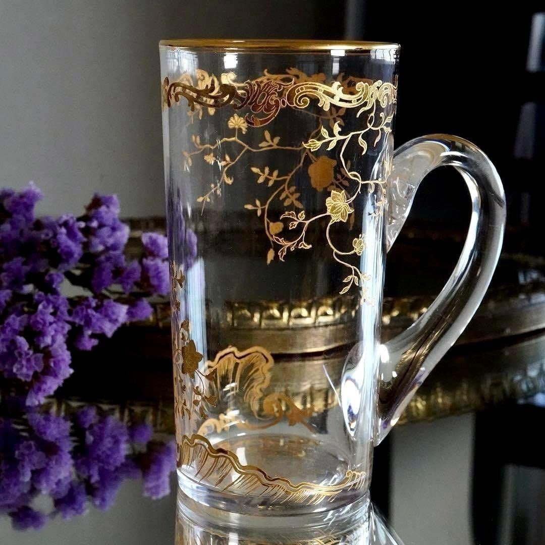 Louis XV Baccarat Beer Crystal Tumbler Glass 24K Gold Antique Rocaille: Louis XV Baccarat Beer Crystal Tumbler Glass 24K Gold Antique Rocaille Item Specifics: Number Of Items In Set: NA Shape: NA Occasion: NA Design: NA Personalize: NA Care Instructions: NA Capacity: NA I