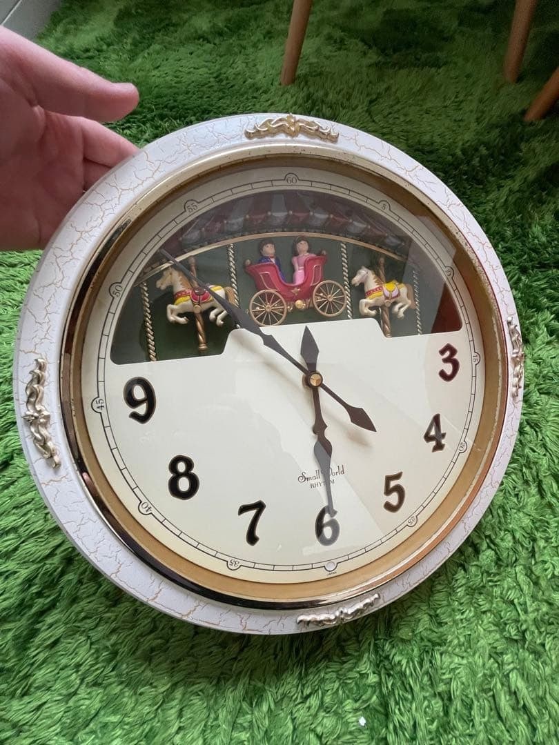 Small World Musical Clock Working Vintage Carousel Motion Magic Rhythm: Small World Musical Clock Working Vintage Carousel Motion Magic Rhythm Item Specifics: Origin: Japan Antique: No Shape: Round Power Source: Battery (D x4) Vintage: No Display Type: Analog Frame Materi