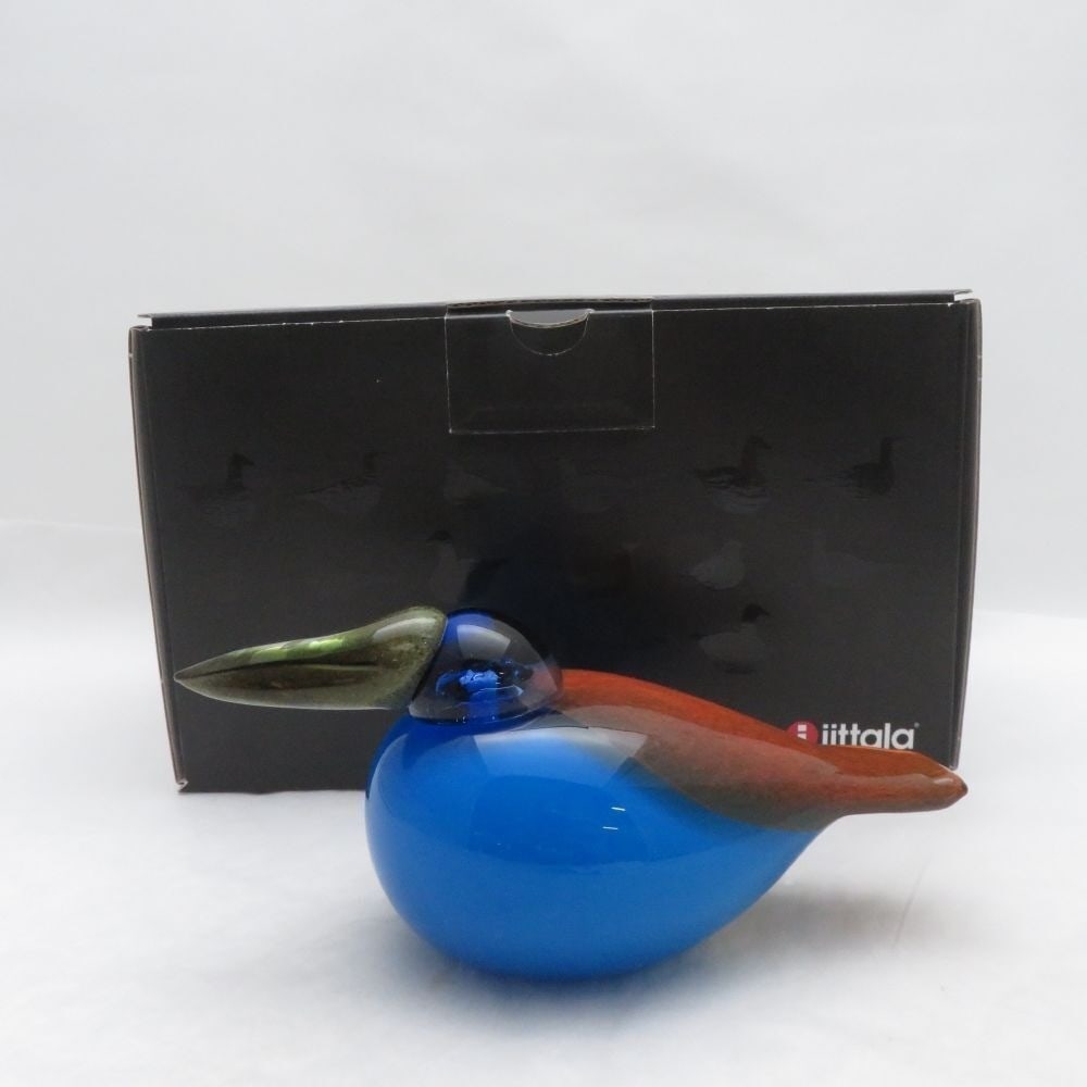 Hand blown Kingfisher Bird Figurine Vintage Art Glass Oiva Toikka (1 of 10)