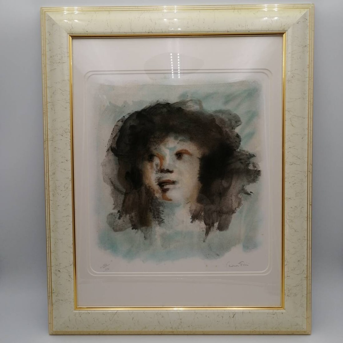 Leonor Fini TETE BLEUE Lithograph Signed ED 144/ 150 Framed Authentic Print (1 of 7)