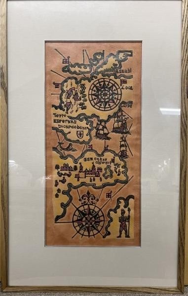 Kawakami Sumio Gihan Kochizu Leather Japanese Woodblock Print Signed Framed (1 of 2)
