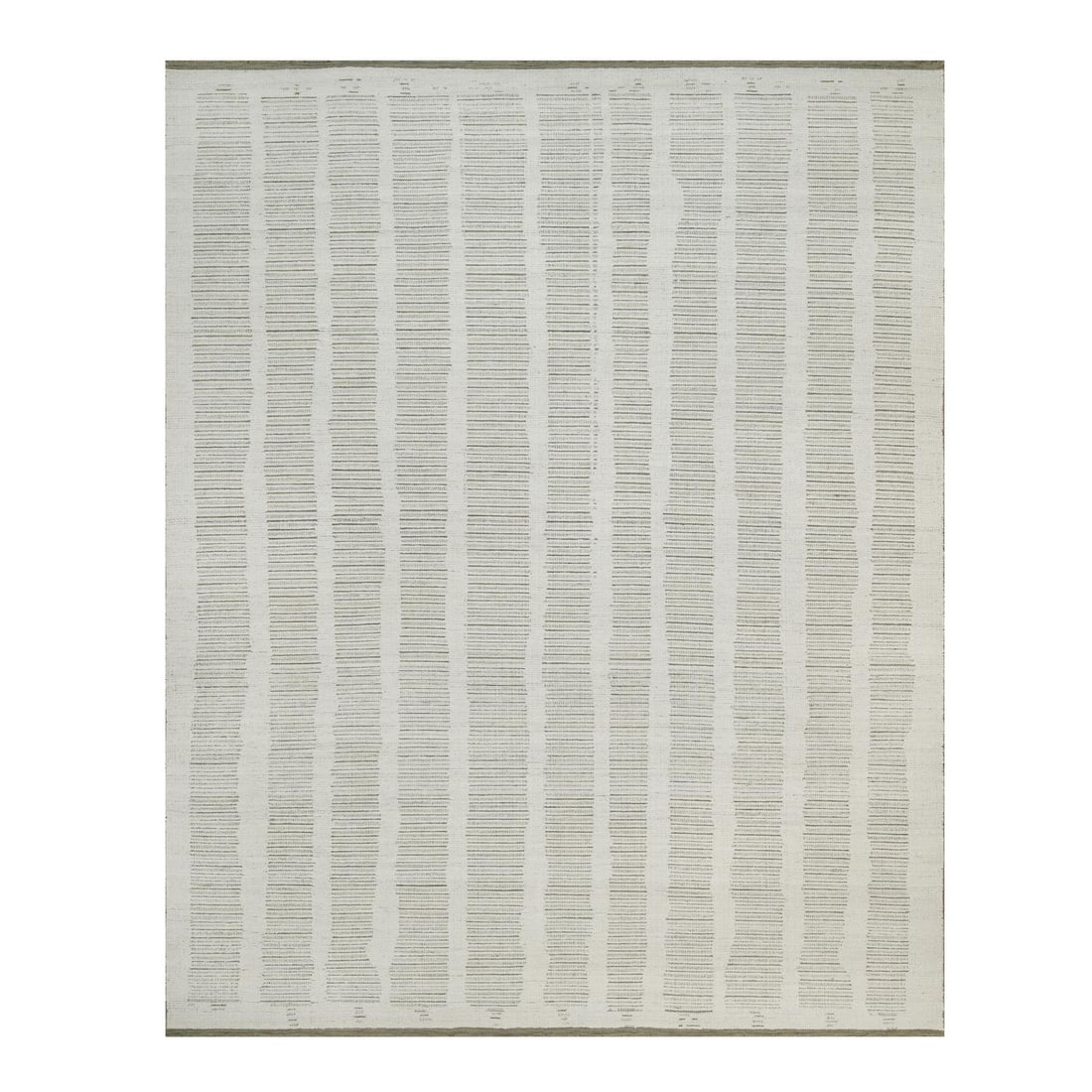 12'x15' Ivory Hand Woven XL Rug Flat Weave with Pile Undyed Natural Wool: 12'x15' Ivory Hand Woven XL Rug Flat Weave with Pile Undyed Natural Wool The Ivory Hand Woven XL Rug is a stunning modern piece, boasting a rectangular field with a geometric regional design in undyed