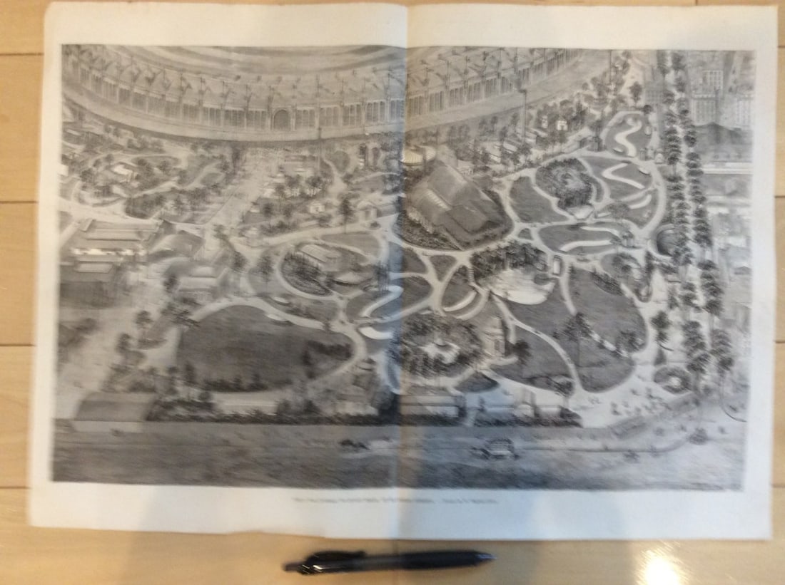 Wood Engraving Panorama Exposition Belgian Gardens Quarter Paris Ciceri: Wood Engraving Panorama Exposition Belgian Gardens Quarter Paris Ciceri Item Specifics: Unit Of Sale: Single Piece Artist: Eugene Ciceri (1813-1890) Size: Large Signed: No Material: Paper Original/Lic