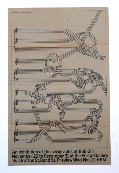 Super Rare! An exhibition of the serigraphs of Bob Gill c1960 Silkscreen Poster (1 of 2)