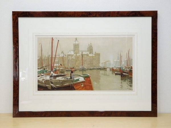Henri Cassiers 1905 Chromolithograph Dutch Harbor Amsterdam Oosterdok Scene (1 of 9)