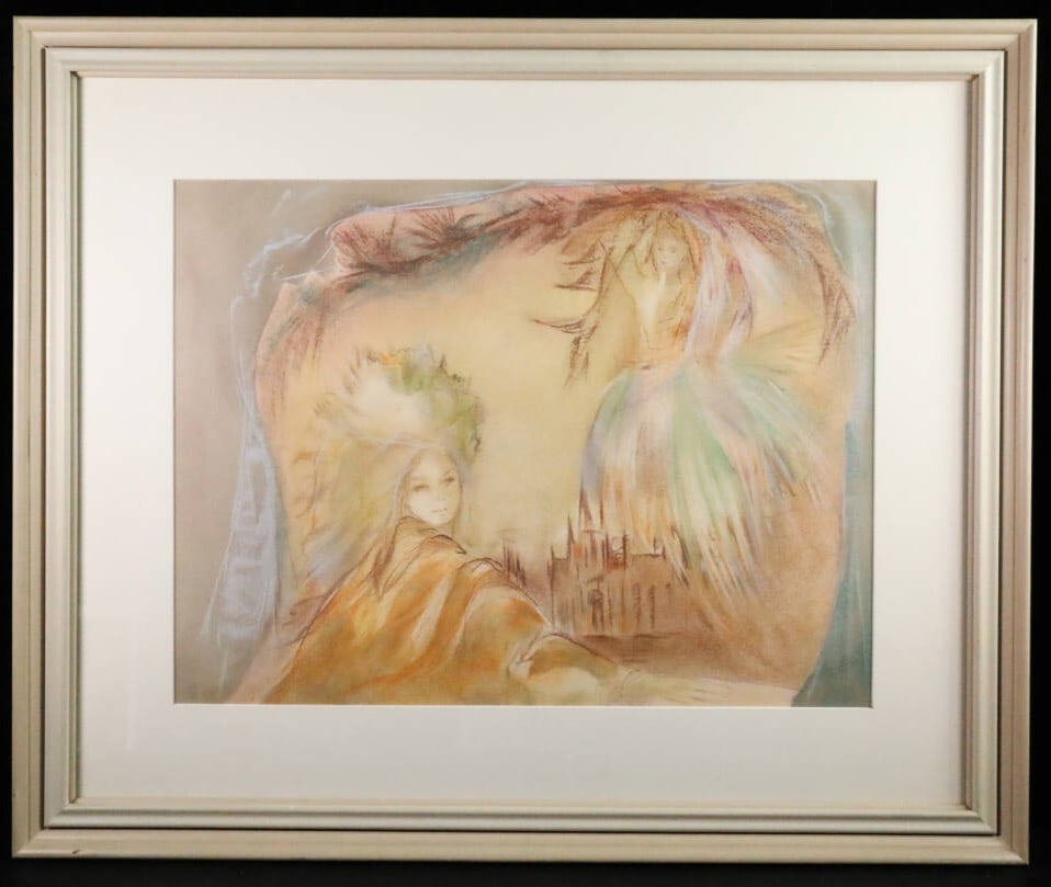 Isa Celini Fantasy Lithograph Signed ED 138/ 150 Vintage Framed French Art (1 of 8)
