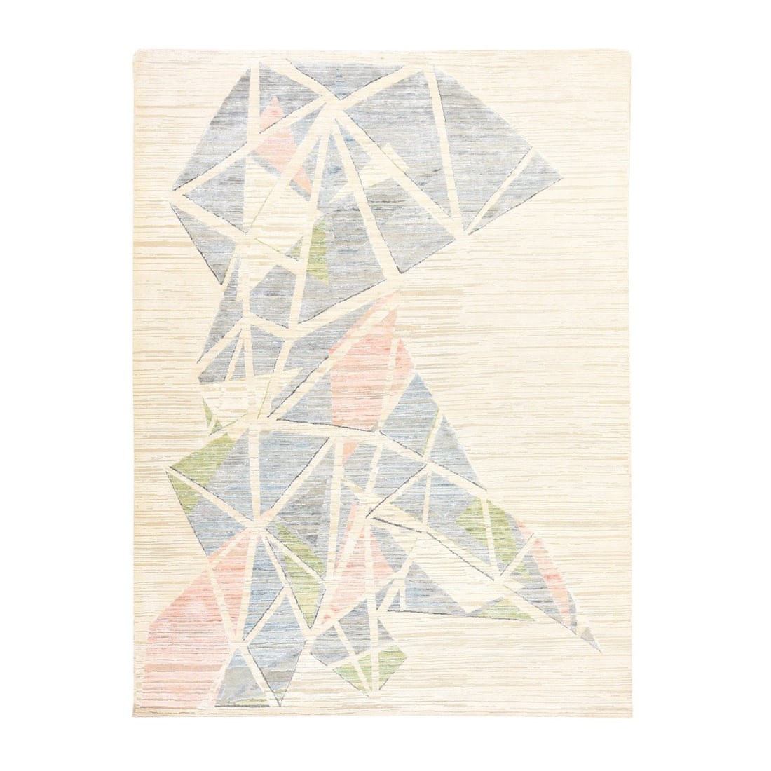 9'x12' Ivory Modern Abstract Design Silk with Wool Hand Knotted (1 of 11)