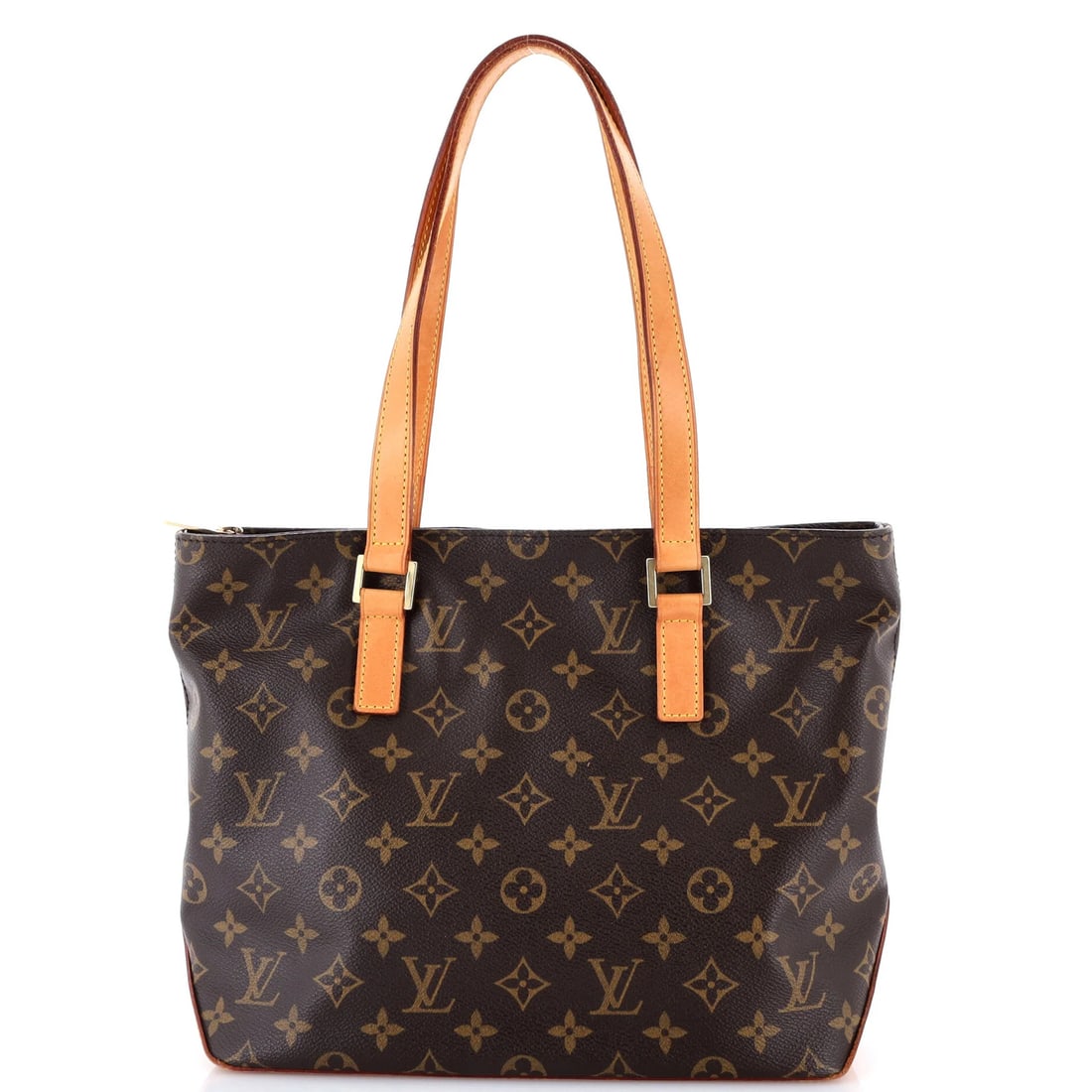 Piano Monogram Canvas Cabas Vuitton: Piano Monogram Canvas Cabas Vuitton This Louis Vuitton Cabas Piano Monogram Canvas tote features a rich brown exterior with a canvas-coated finish, adorned with the iconic piano monogram pattern. The 