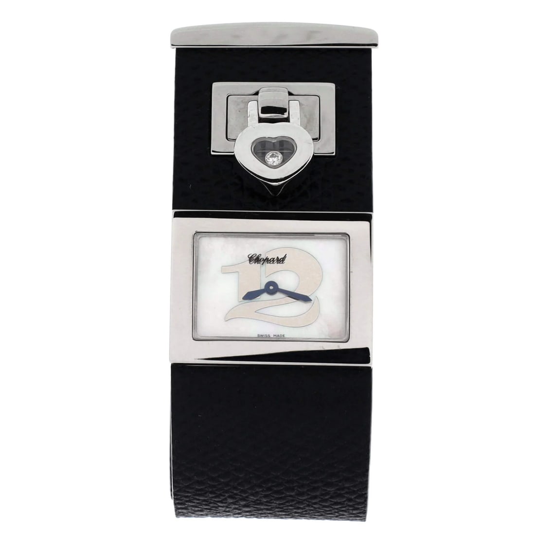 Happy Twelve Quartz Watch Satinless Steel Leather Diamond with and 26: Happy Twelve Quartz Watch Satinless Steel Leather Diamond with and 26 The Happy Twelve Quartz Watch boasts a sleek satinless steel design paired with a luxurious leather band, adorned with a striking 