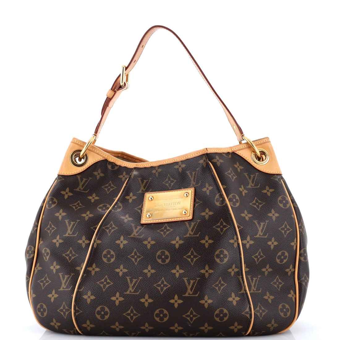 Louis Vuitton Monogram Canvas Galliera Handbag: Louis Vuitton Monogram Canvas Galliera Handbag Brown Louis Vuitton Monogram Canvas Galliera Handbag with heavy cracking on the front, edge wear, and minor creases. This large Galliera handbag features
