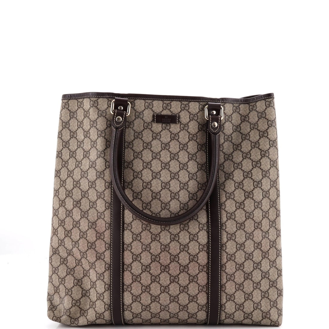 Canvas GG Coated Leather Large Tote Joy Gucci: Canvas GG Coated Leather Large Tote Joy Gucci Canvas GG Coated Leather Large Tote Joy Gucci - Excellent Condition. This large Gucci tote features a canvas exterior with a GG Coated leather finish in b