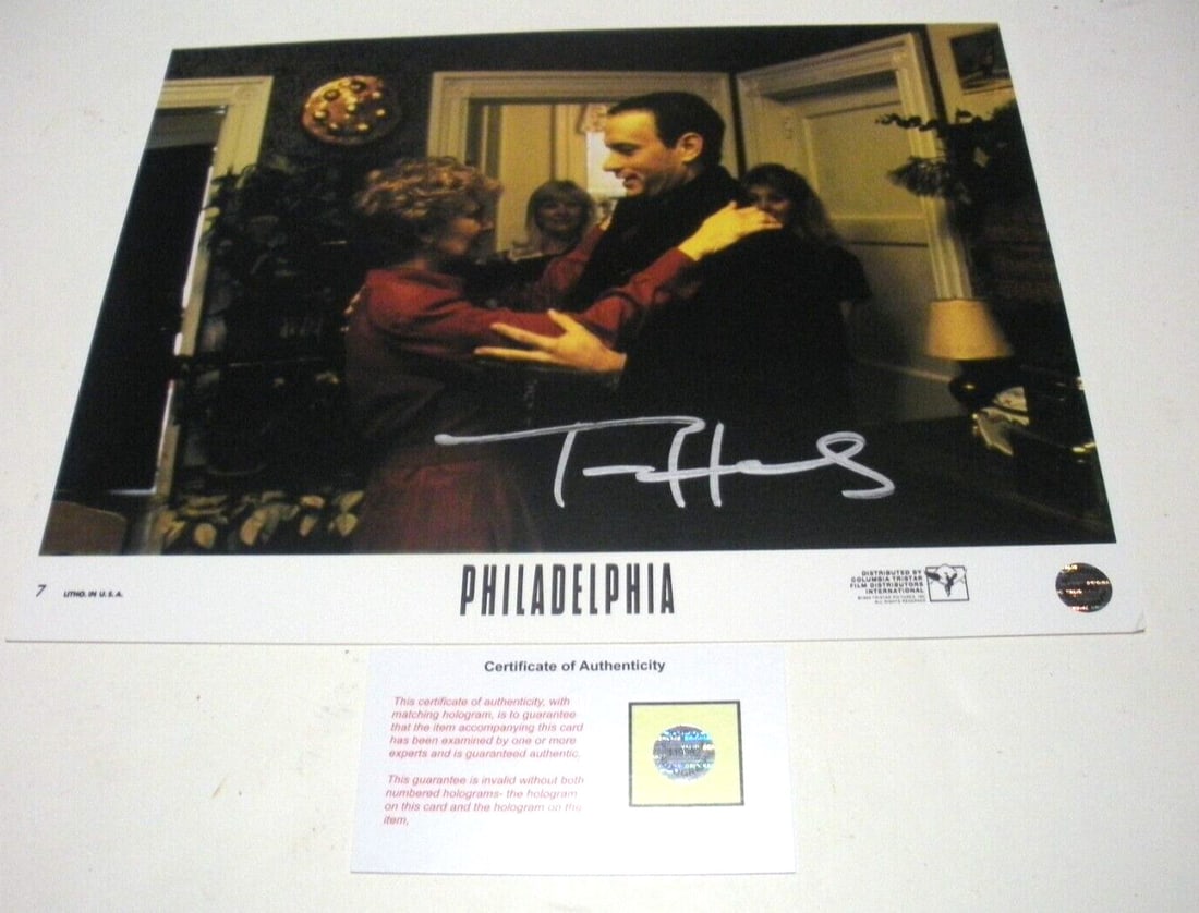 TOM HANKS PHILADELPHIA LOBBY CARD HOF ACTOR! LAST ONE W/COA SIGNED 8X10 PHOTO (1 of 1)