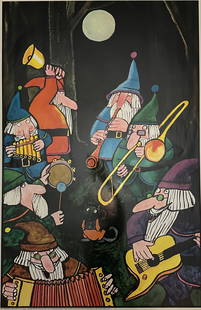 Tomi Ungerer – Snow White’s Seven Dwarfs 1971 Poster: Tomi Ungerer – Snow White’s Seven Dwarfs 1971 PosterSheet Measures 38” x 25”