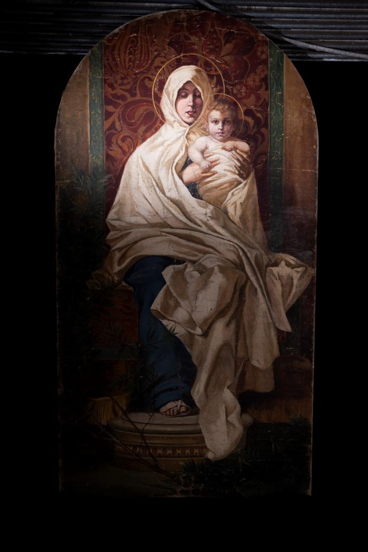 Madonna con bambino: Pala ad olio su tela
