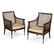 PAIR OF REGENCY STYLE MAHOGANY BERGERES LATE 19TH/