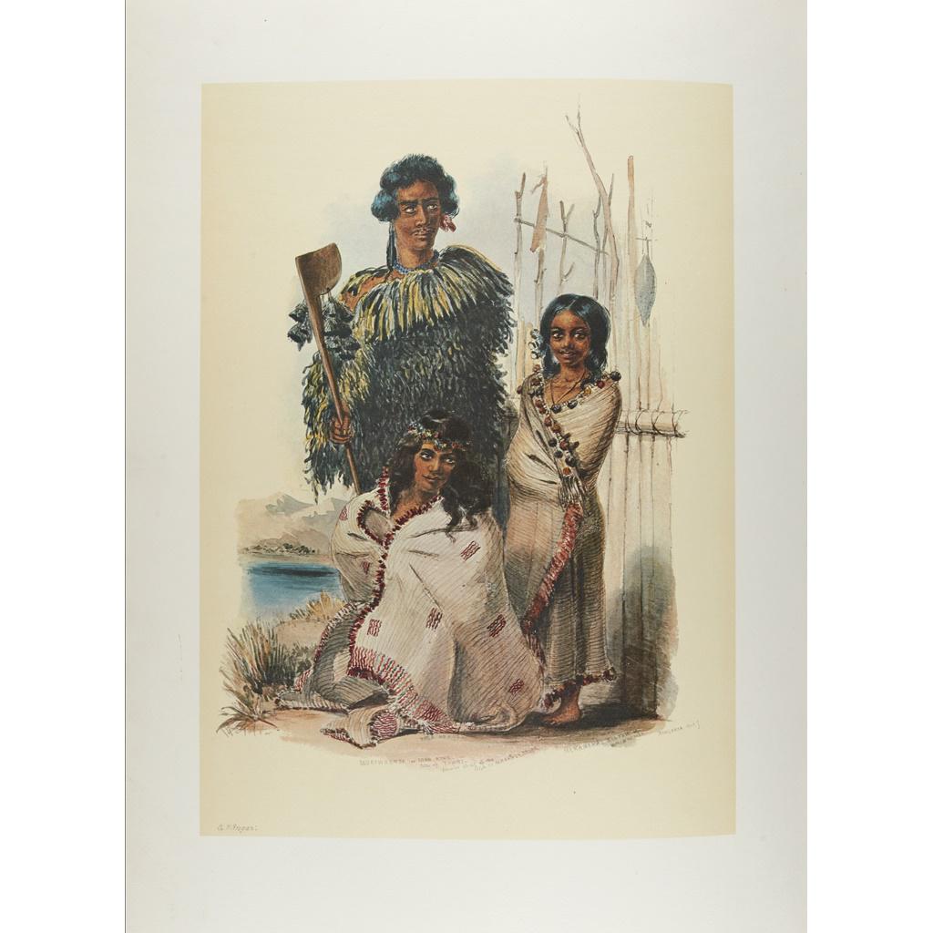 Angas, George French Portraits of the New Zealand Maori: Wellington: A.H. & A.W. Reed, [1972.] Folio, contemporary half morocco, map, 49 plates