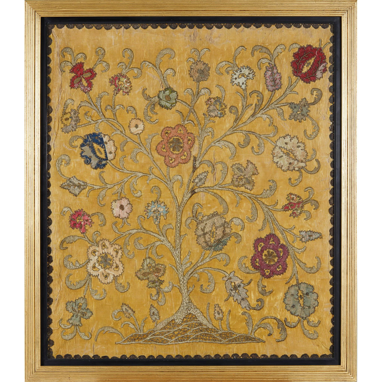 LARGE SILK NEEDLEWORK PANEL  17TH/EARLY 18TH CENTURY (1 of 1)