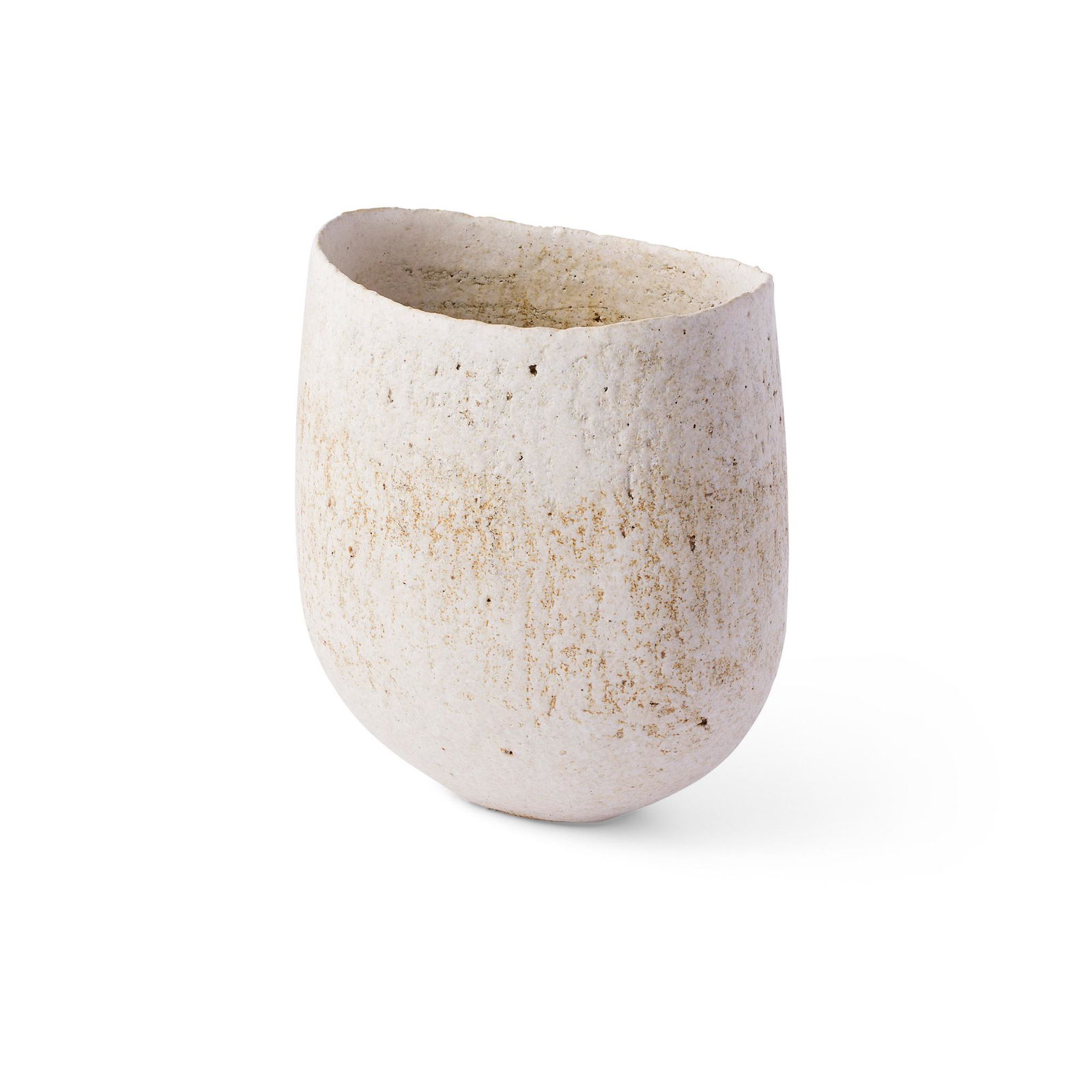 Â§ John Ward (British 1938-) Vessel: Â§ John Ward (British 1938-) Vessel impresssed maker's mark, mottled white glaze (10.5cm high, 9cm wide (4.1in high, 3.5in wide))