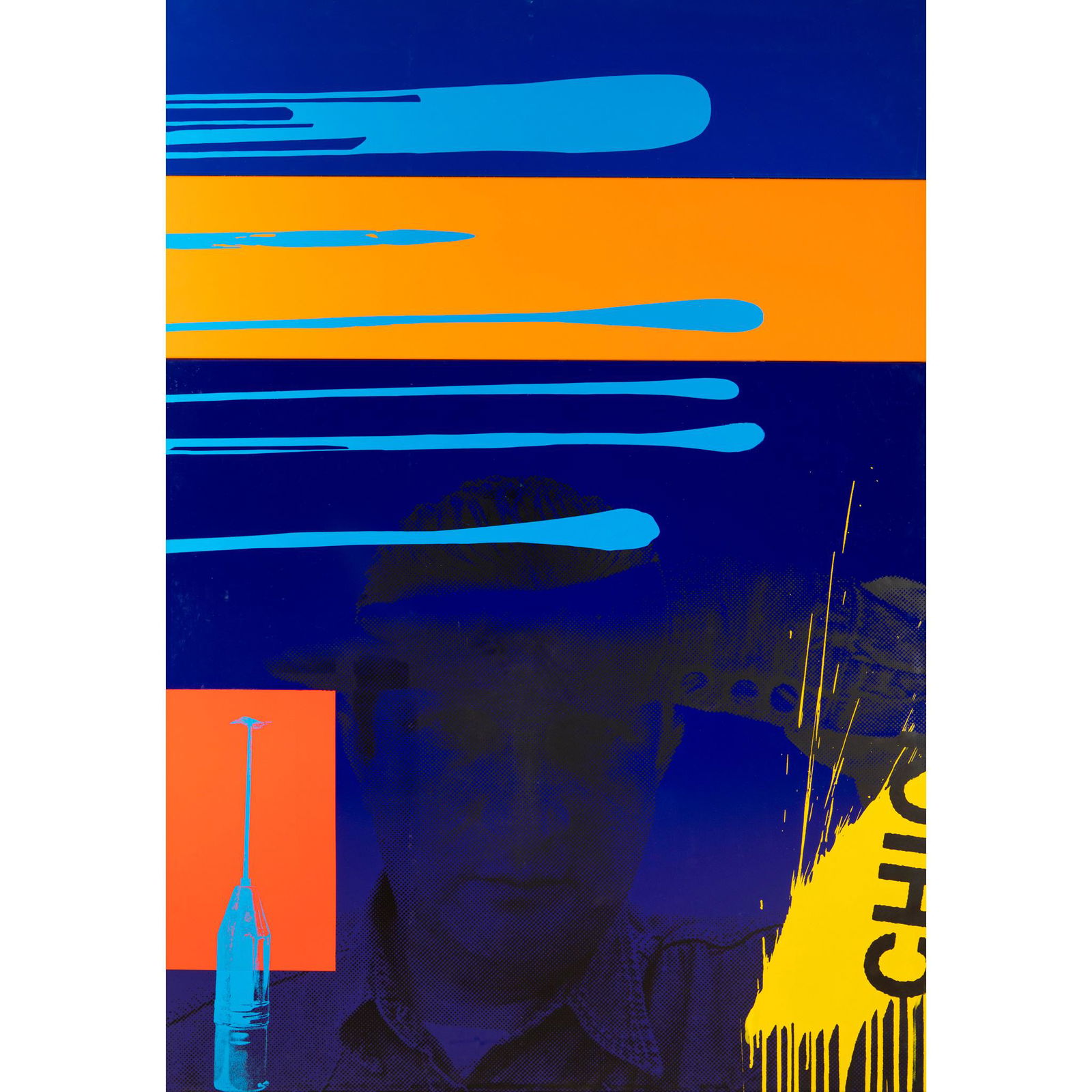 Â§ Bruce McLean (British 1944-) Uncluttered Simplicity,: Â§ Bruce McLean (British 1944-) Uncluttered Simplicity, 1991 signed (to edge), enamel pigment and screenprint on steel panels (168cm x 112cm (66cm x 44in))