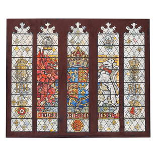 Â§ JOHN LAWSON (1932-2009) FOR GODDARD & GIBBS STAINED: Â§ JOHN LAWSON (1932-2009) FOR GODDARD & GIBBS STAINED GLASS DESIGN FOR THE HENRY VII CHAPEL, WESTMINSTER ABBEY, CIRCA 1992 watercolour on cartridge paper, laid down on board, the design proposing