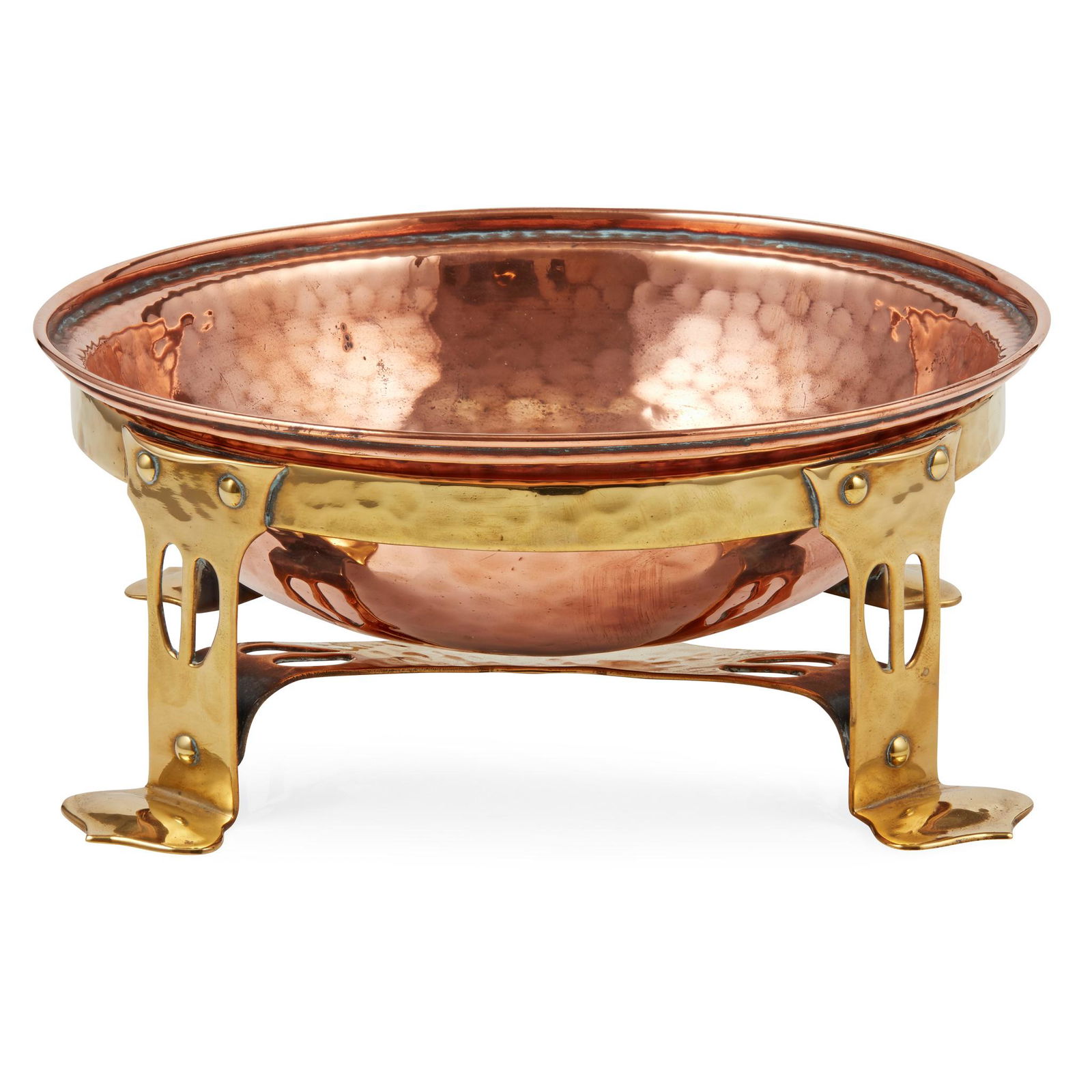 ENGLISH SCHOOL ARTS & CRAFTS COPPER AND BRASS BOWL ON (1 of 1)