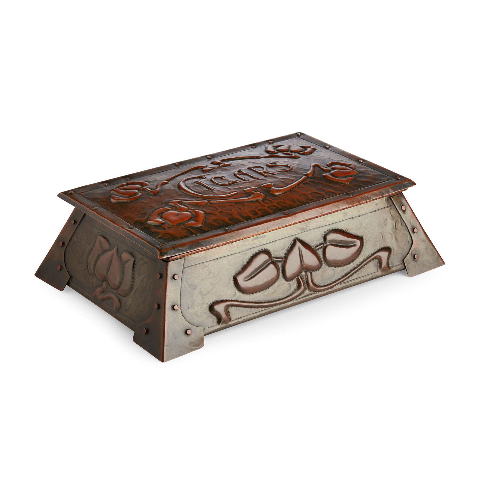 J & F POOL, HAYLE ARTS & CRAFTS COPPER CIGAR BOX, of (1 of 1)