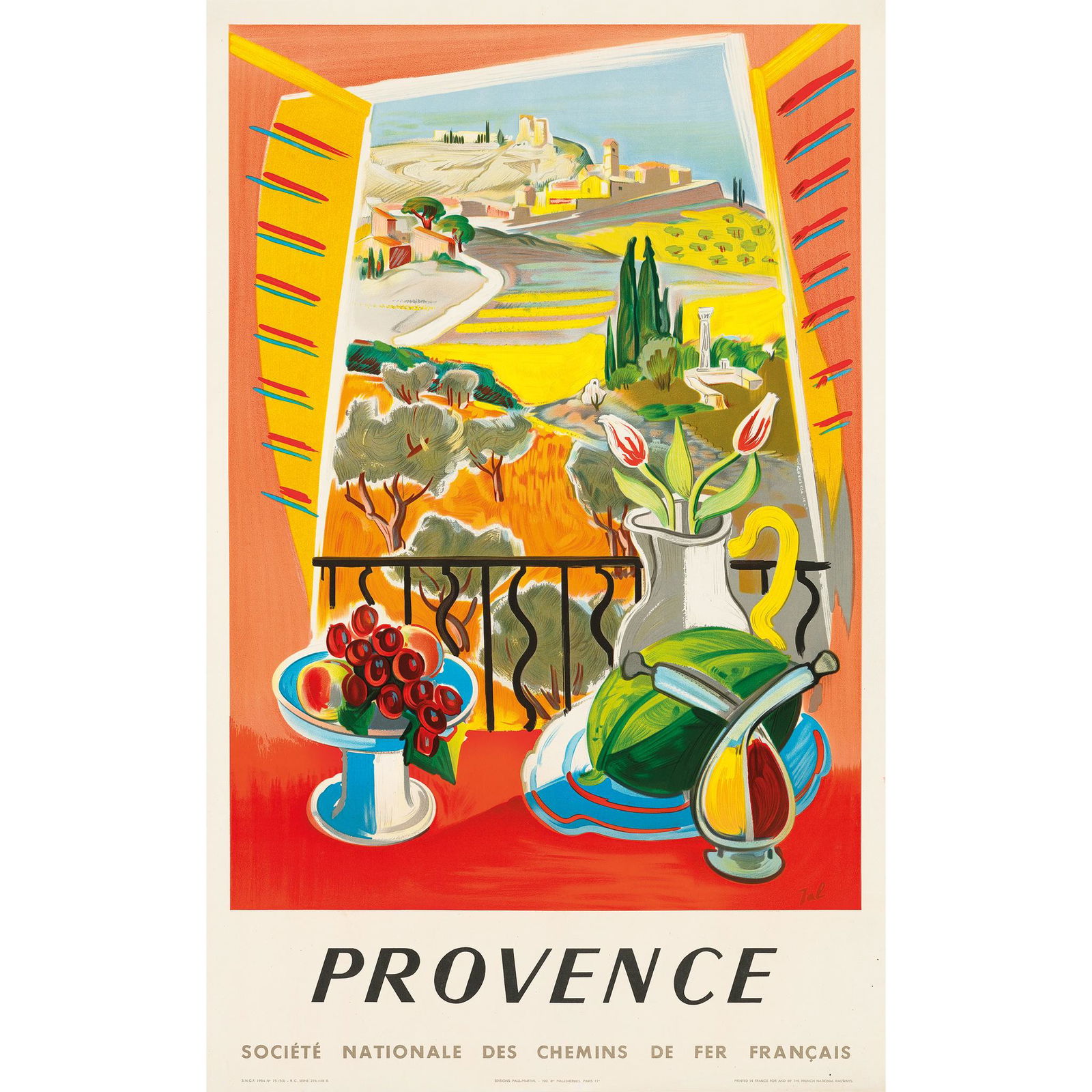 JEAN JACQUELIN (1905-1989) PROVENCE lithograph, 1945, (1 of 1)