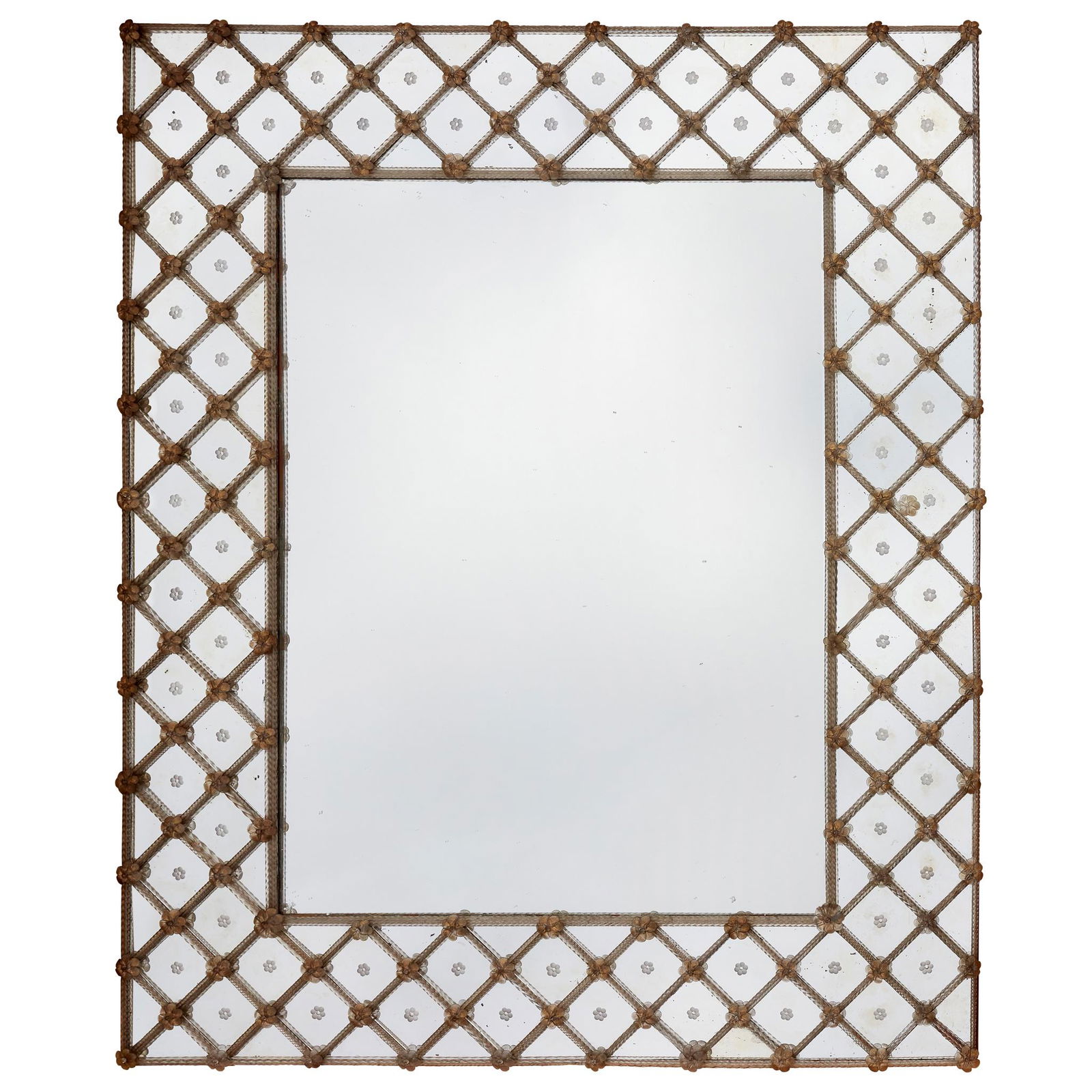 MURANO, ITALY WALL MIRROR, CIRCA 1935 etched mirrored (1 of 1)
