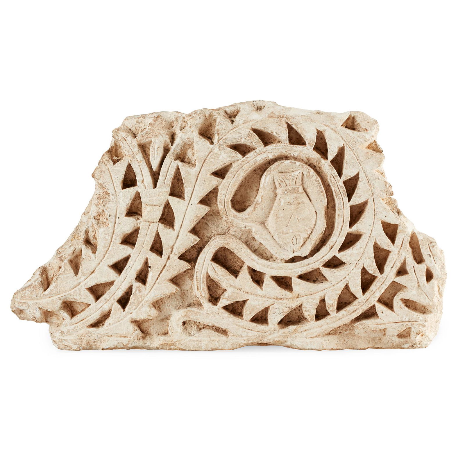 COPTIC CARVED LIMESTONE PANEL (1 of 2)